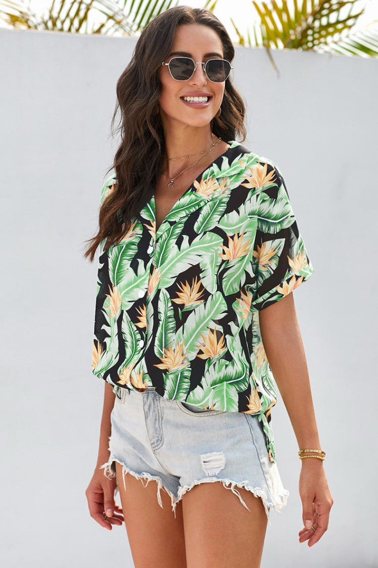 Creamtopmall Plants Printed Shirt