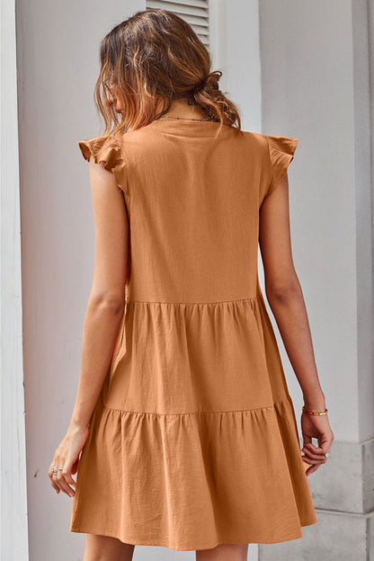 Creamtopmall Pleated Layered Dress