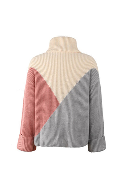 Creamtopmall Contrast Lapel Pullover