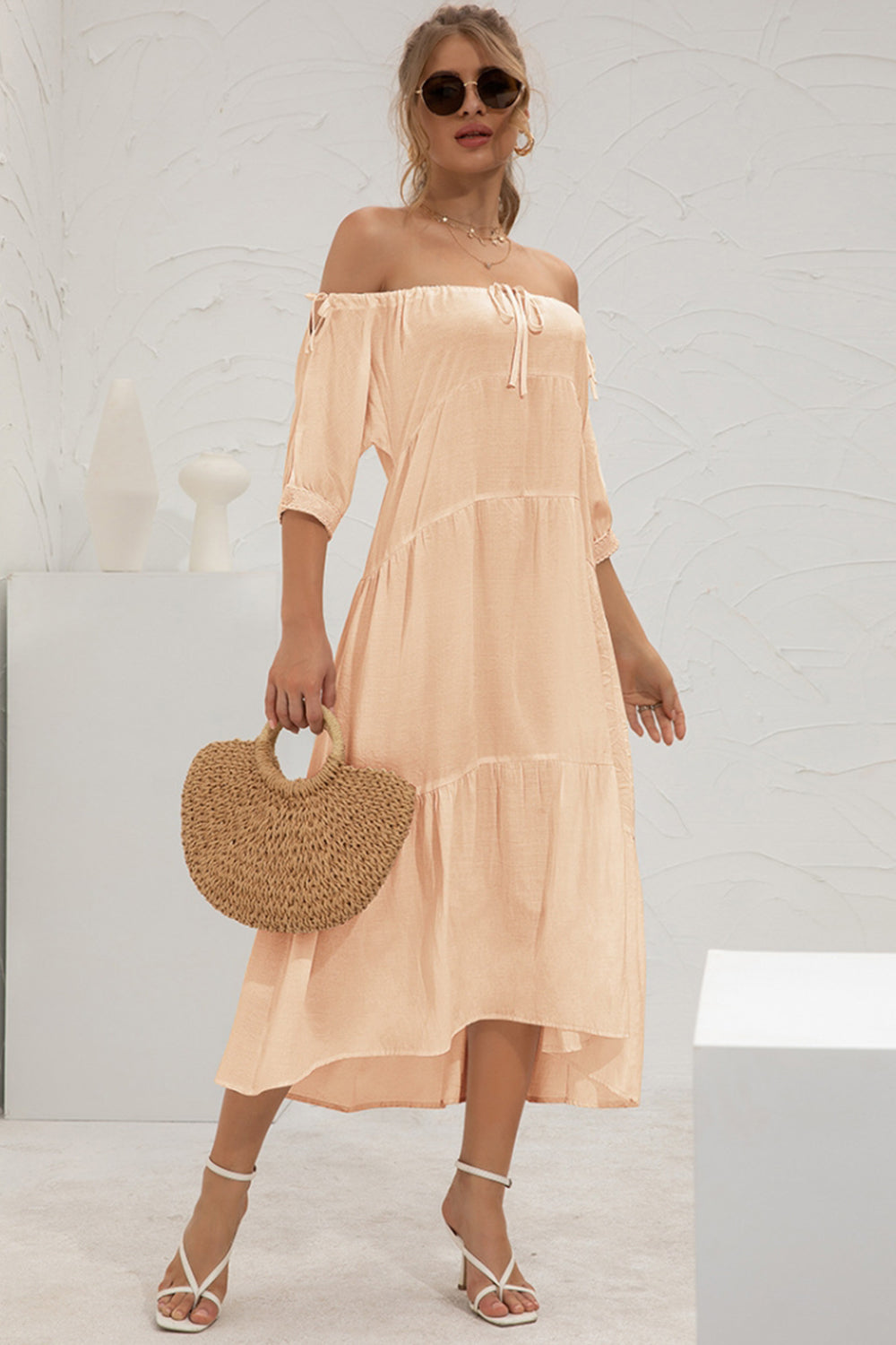 Creamtopmall Off-Shoulder Long Dress