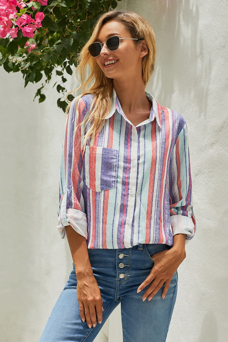 Creamtopmall Unique Striped Shirt