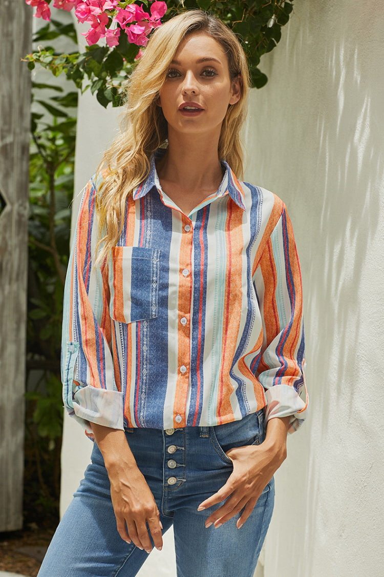 Creamtopmall Unique Striped Shirt