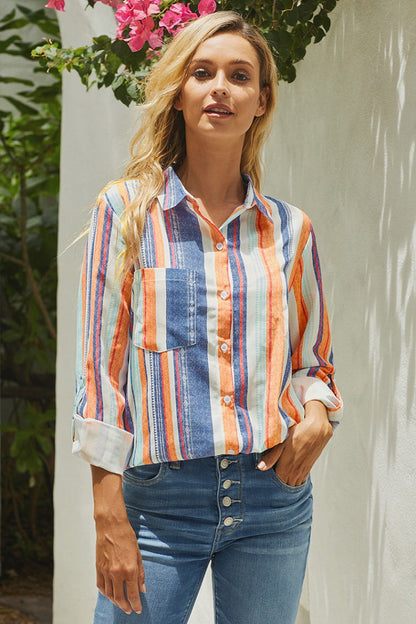 Creamtopmall Unique Striped Shirt