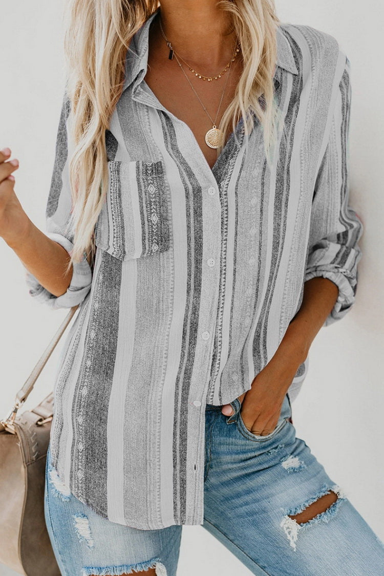 Creamtopmall Unique Striped Shirt