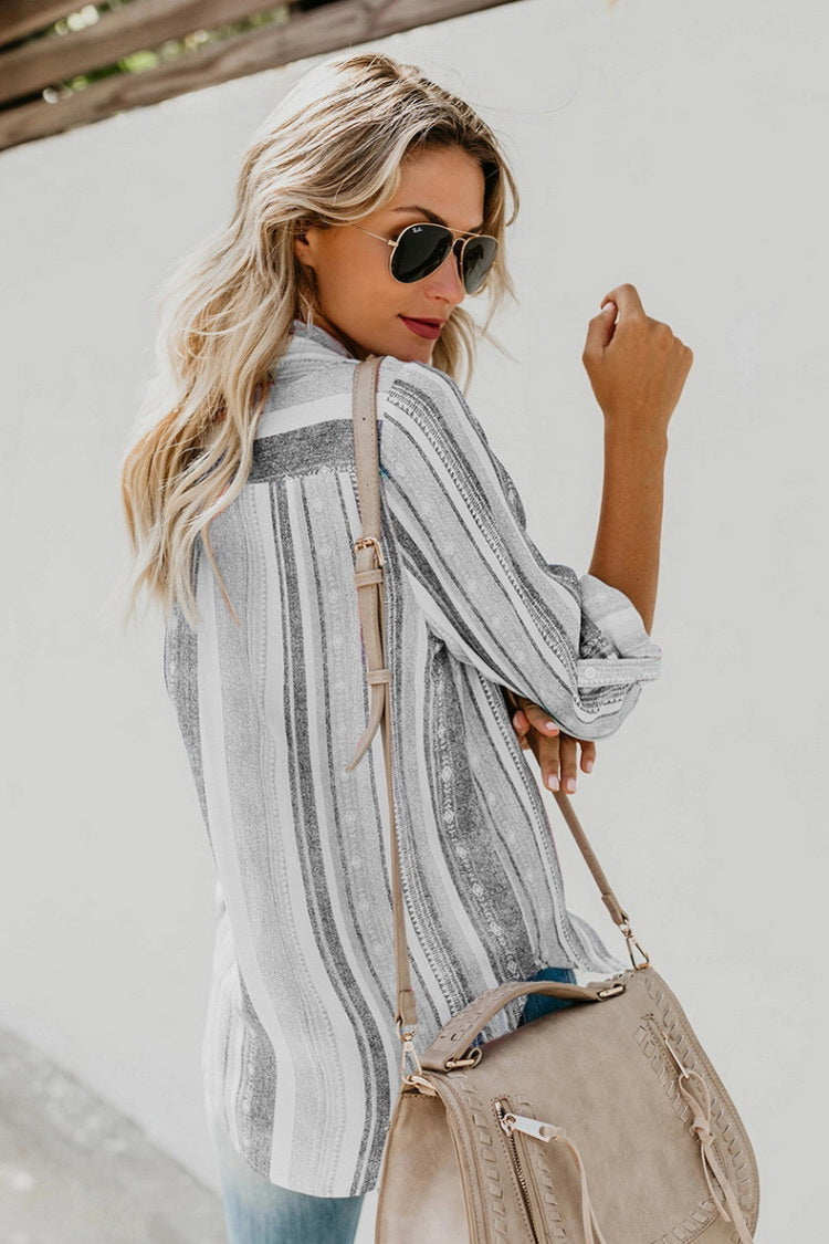 Creamtopmall Unique Striped Shirt