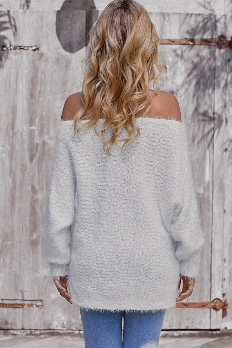 Creamtopmall Loose Off Shoulder Sweater