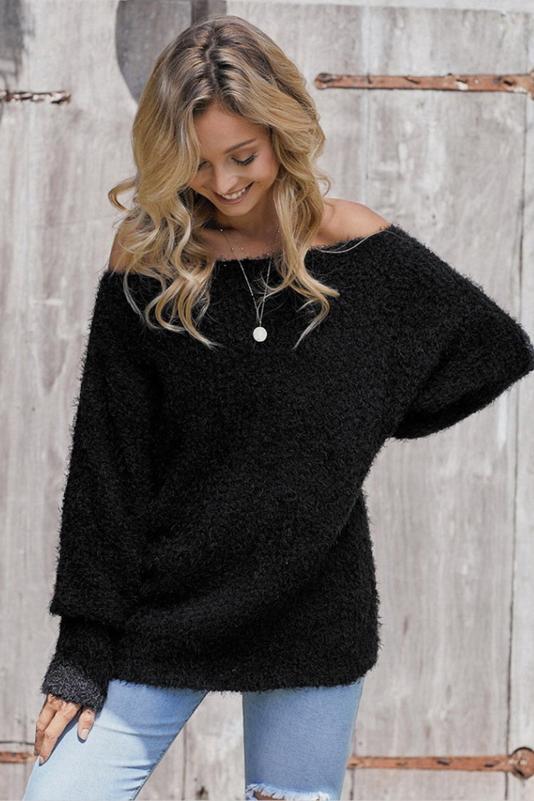 Creamtopmall Loose Off Shoulder Sweater