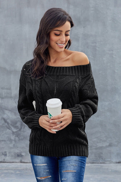 Creamtopmall Thick Off Shoulder Sweater