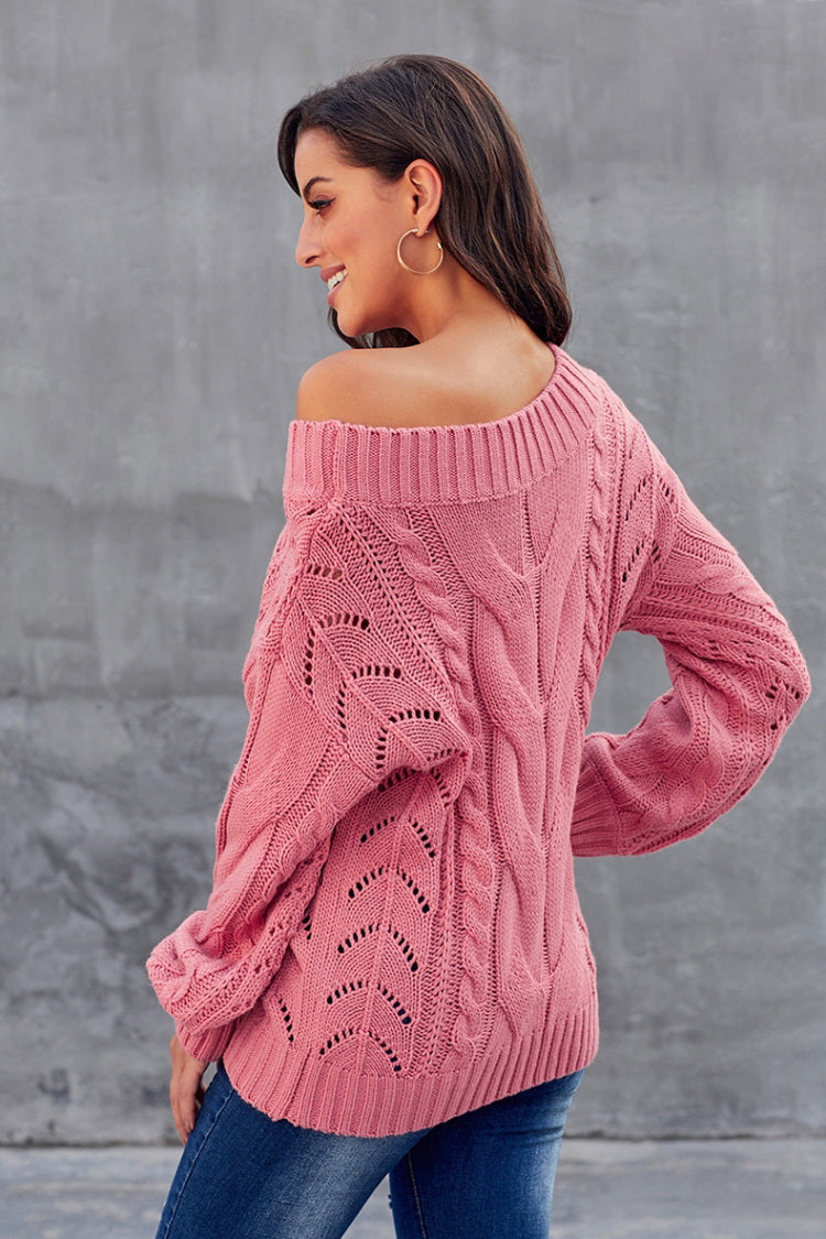 Creamtopmall Thick Off Shoulder Sweater