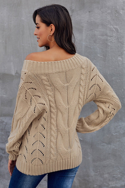 Creamtopmall Thick Off Shoulder Sweater