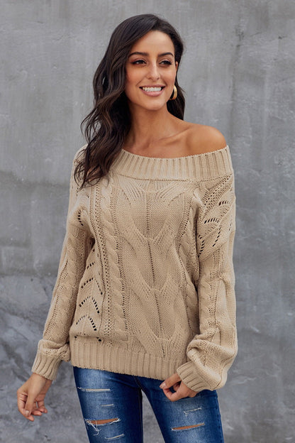 Creamtopmall Thick Off Shoulder Sweater