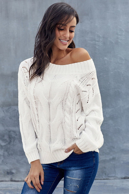 Creamtopmall Thick Off Shoulder Sweater