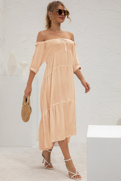 Creamtopmall Off-Shoulder Long Dress