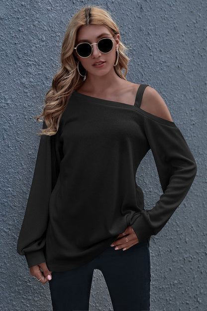 Creamtopmall Off Shoulder Loose Long Sleeve Top