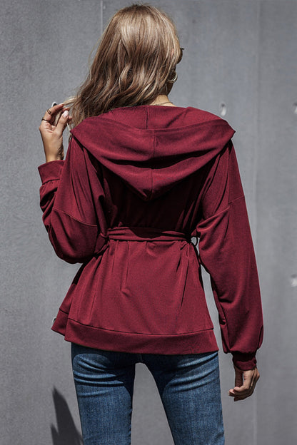 Creamtopmall Loose High Waist Hooded Jacket