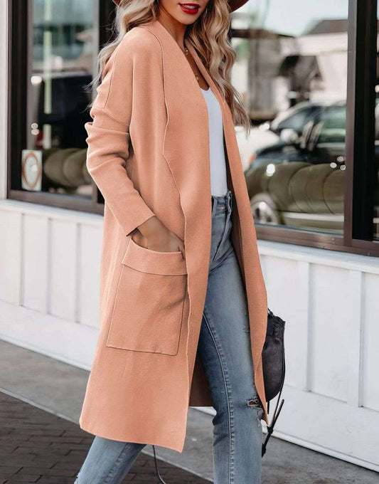 Creamtopmall Large lapels softer commuter cardigan coat