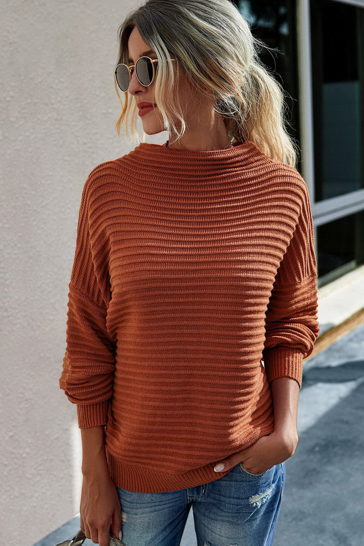 Creamtopmall Solid Color Turtleneck Long-sleeve Sweater