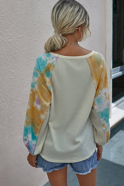 Creamtopmall Printed Patchwork Top