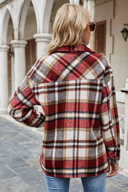 Creamtopmall Lapel British Loose Plaid Jacket