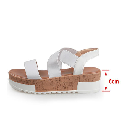 Creamtopmall Stretch Fabric Platform Flat Sandals