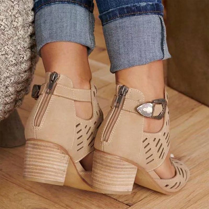 Creamtopmall Gladiator Buckle Strap High Heel Sandals