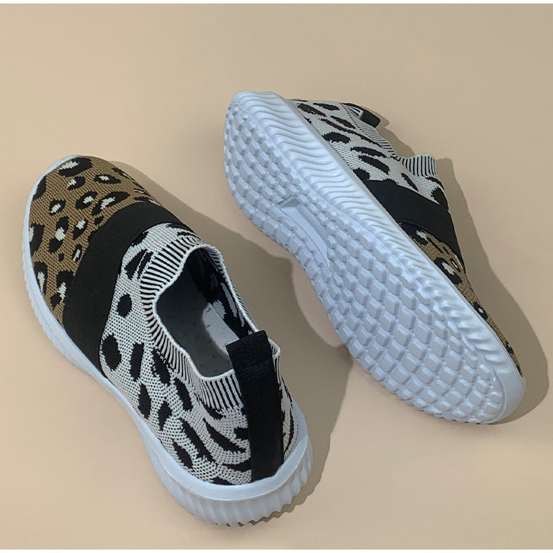 Creamtopmall Leopard Vulcanized Slip-On Sneakers