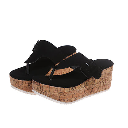 Creamtopmall Wedge Thick Bottom Flip Flops