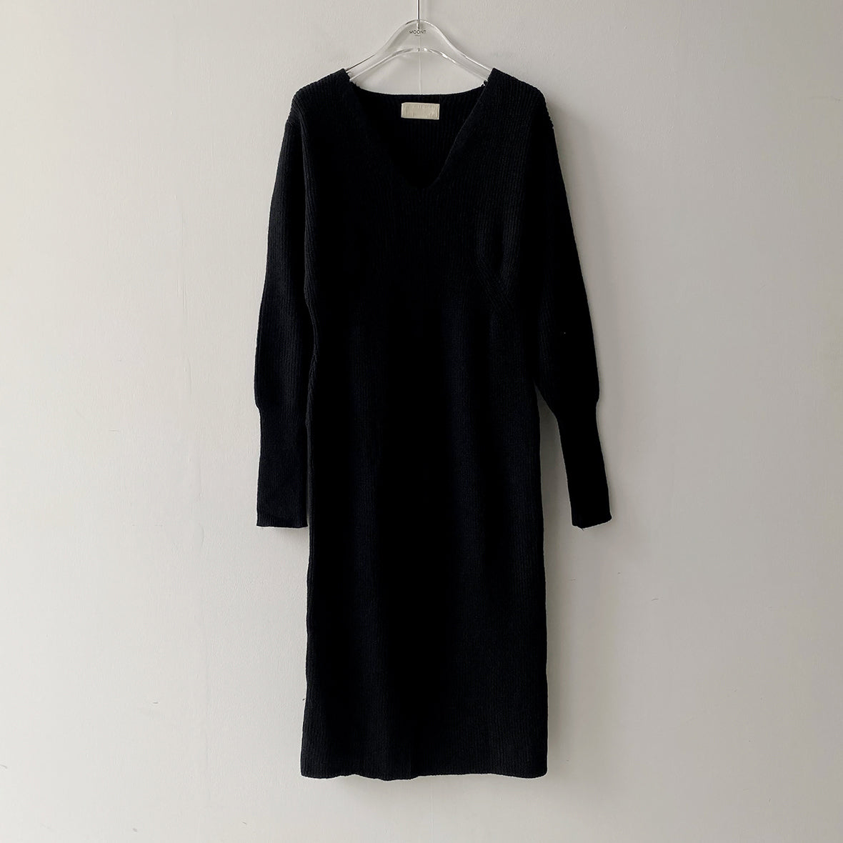 Creamtopmall Office V-neck Long Sleeves Knitted Dress