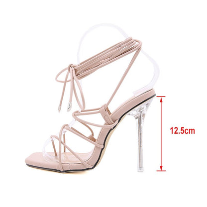 Creamtopmall Ankle Strap Clip Top Thin High Heels Sandals