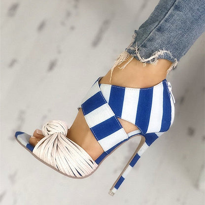 Creamtopmall Stiletto Pumps Cross Strappy Sandals