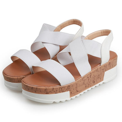 Creamtopmall Stretch Fabric Platform Flat Sandals