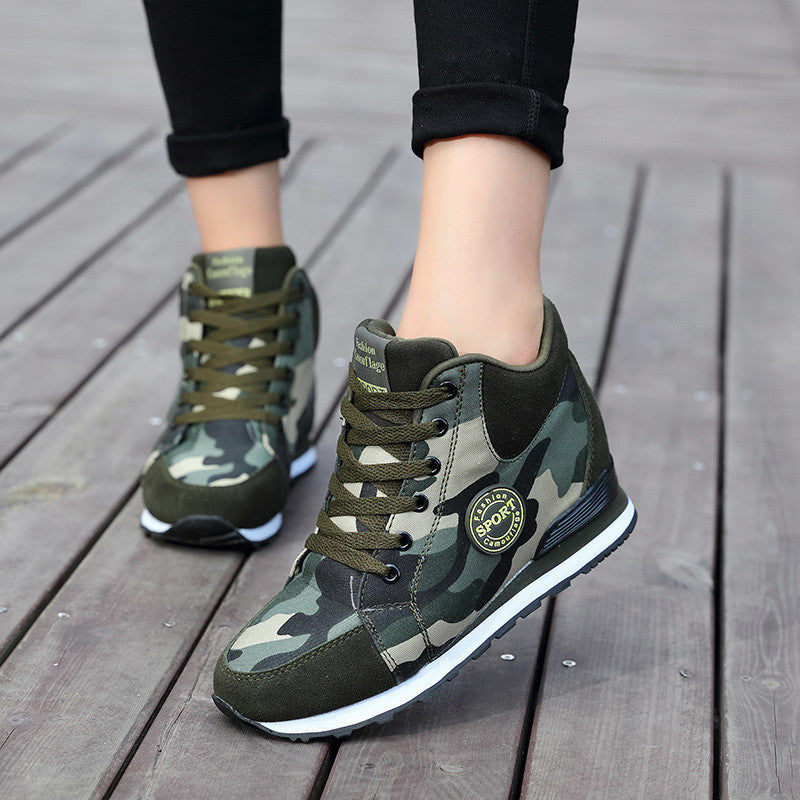 Creamtopmall Height Increase Canvas Camouflage Sneakers