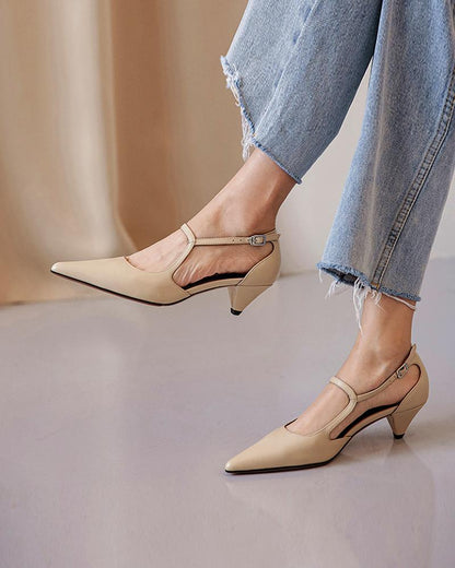 Creamtopmall Pointy Toe Mary Jane Casual Shoes