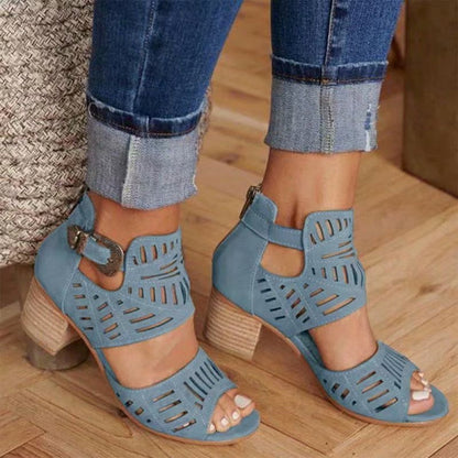 Creamtopmall Gladiator Buckle Strap High Heel Sandals