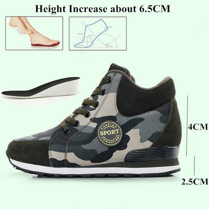 Creamtopmall Height Increase Canvas Camouflage Sneakers