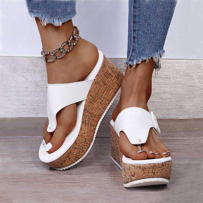 Creamtopmall Wedge Thick Bottom Flip Flops