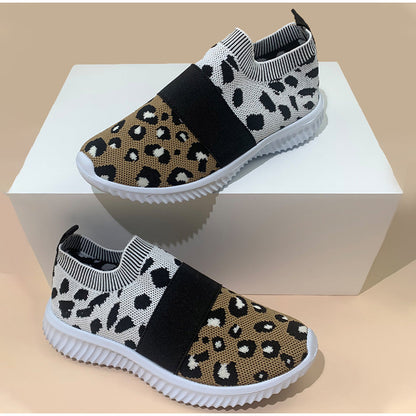 Creamtopmall Leopard Vulcanized Slip-On Sneakers