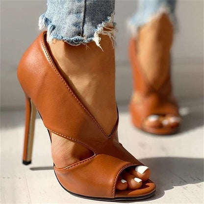 Creamtopmall Open Toe Super High Heel Sandals