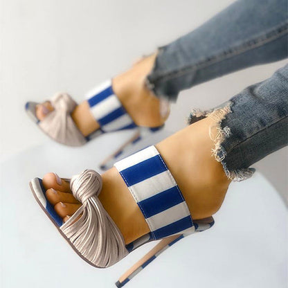 Creamtopmall Stiletto Pumps Cross Strappy Sandals