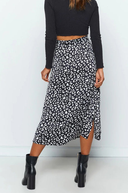 Creamtopmall Leopard Chiffon Split Skirt