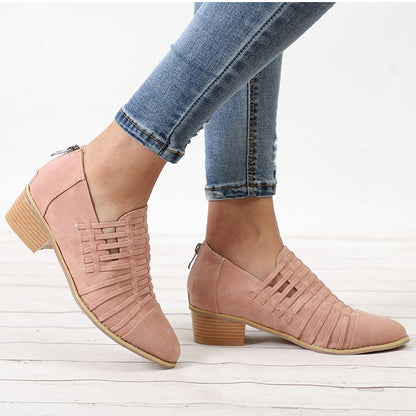 Creamtopmall Low Chunky Heel Chelsea Boots