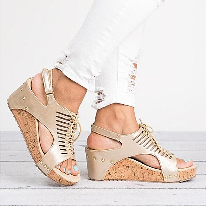 Creamtopmall Lace Up Platform Sandals