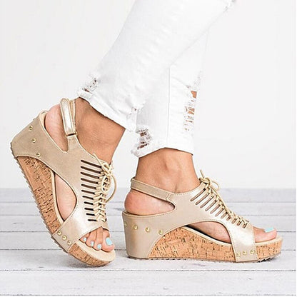 Creamtopmall Lace Up Platform Sandals