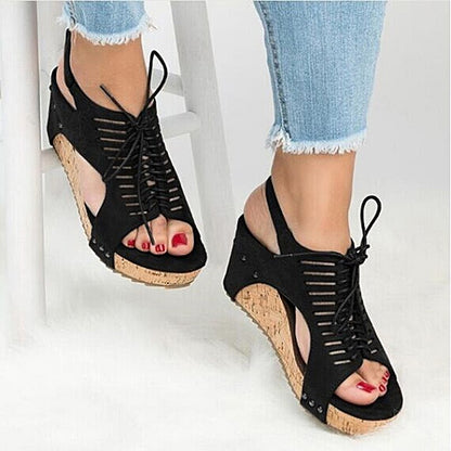 Creamtopmall Lace Up Platform Sandals