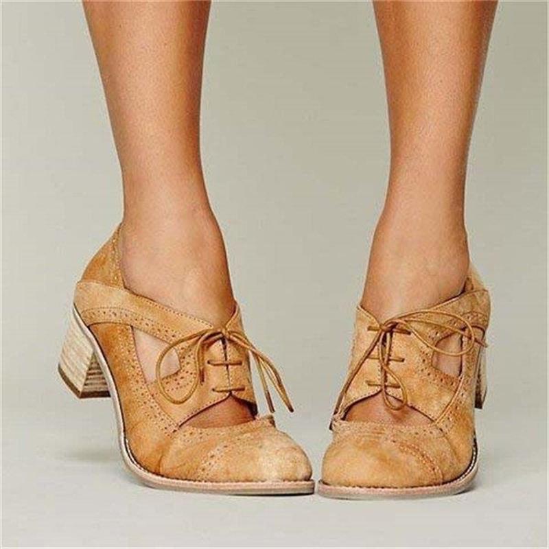 Creamtopmall British Style Hollow Out Platform Shoes