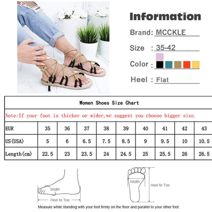 Creamtopmall Peep Toe Cross Lace Up Flat Sandals