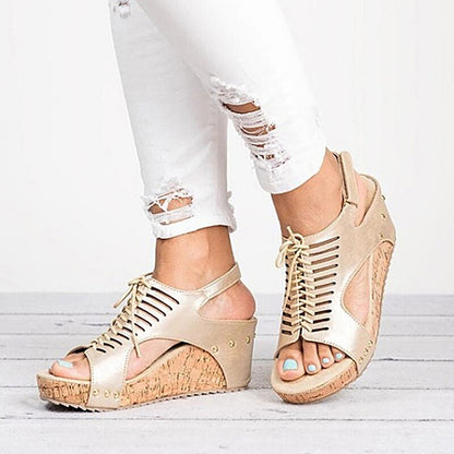 Creamtopmall Lace Up Platform Sandals