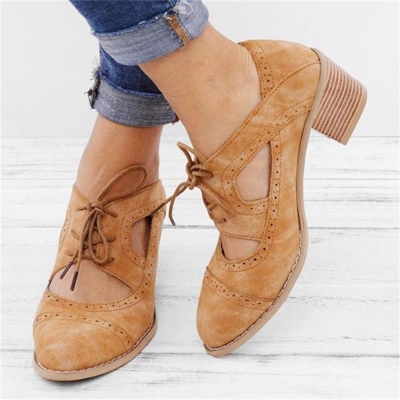 Creamtopmall British Style Hollow Out Platform Shoes