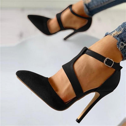 Creamtopmall Pointed Toe Ankle Strap High Heel Shoes