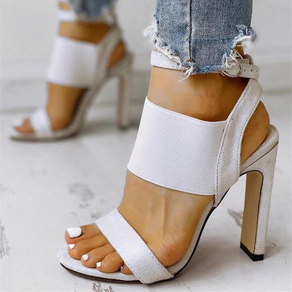 Creamtopmall Fish Mouth High-Heeled Sandals